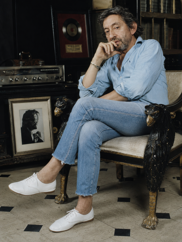 gainsbourg posant avec ses repetto